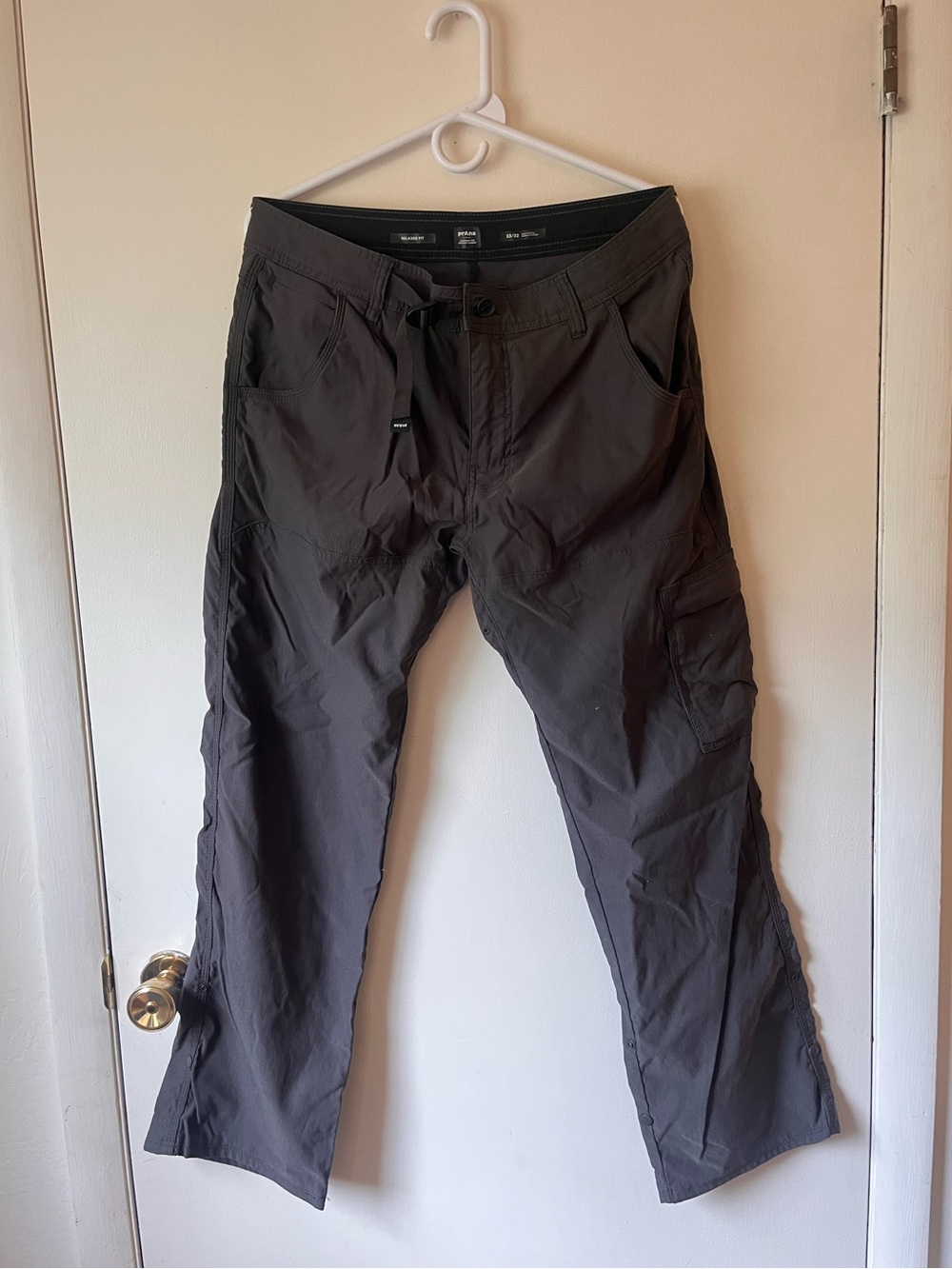 PrAna Men's Dark Gray Utility Lightweight Hiking Pants Size 33x32
